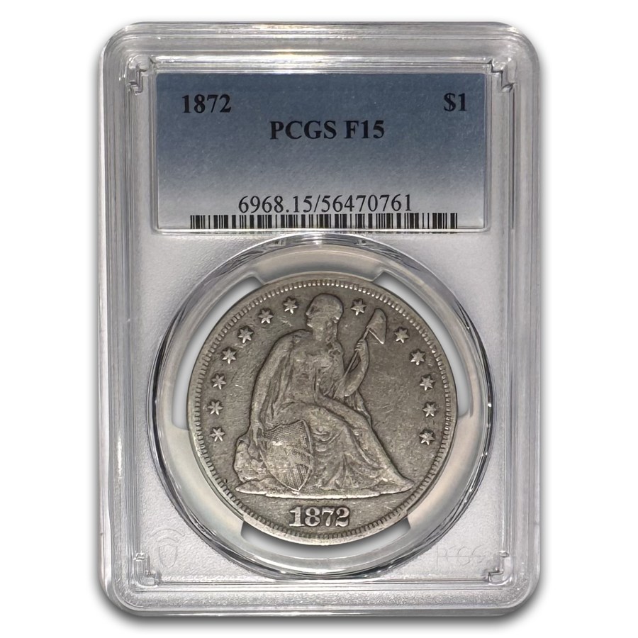 1872 Liberty Seated Dollar Fine-15 PCGS