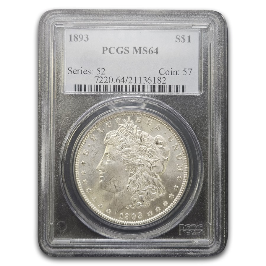 1893 Morgan Dollar MS-64 PCGS