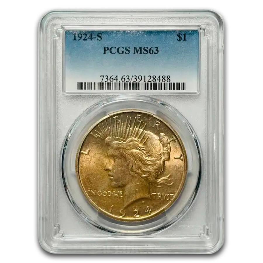 1924-S Peace Dollar MS-63 PCGS