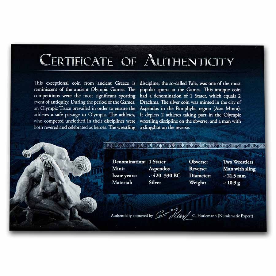 Aspendos Silver Stater: Ancient Olympic Games Presentation Set