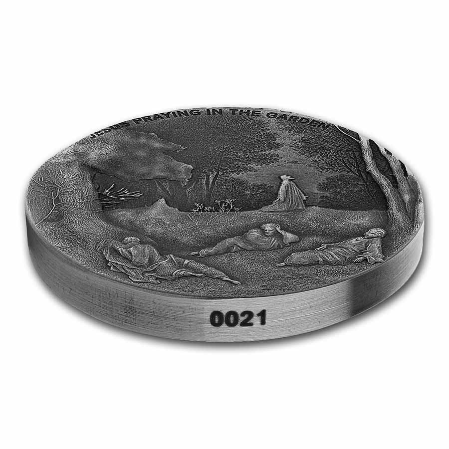 2021 2 oz Ag Coin - Biblical Series (Jesus Praying in the Garden)