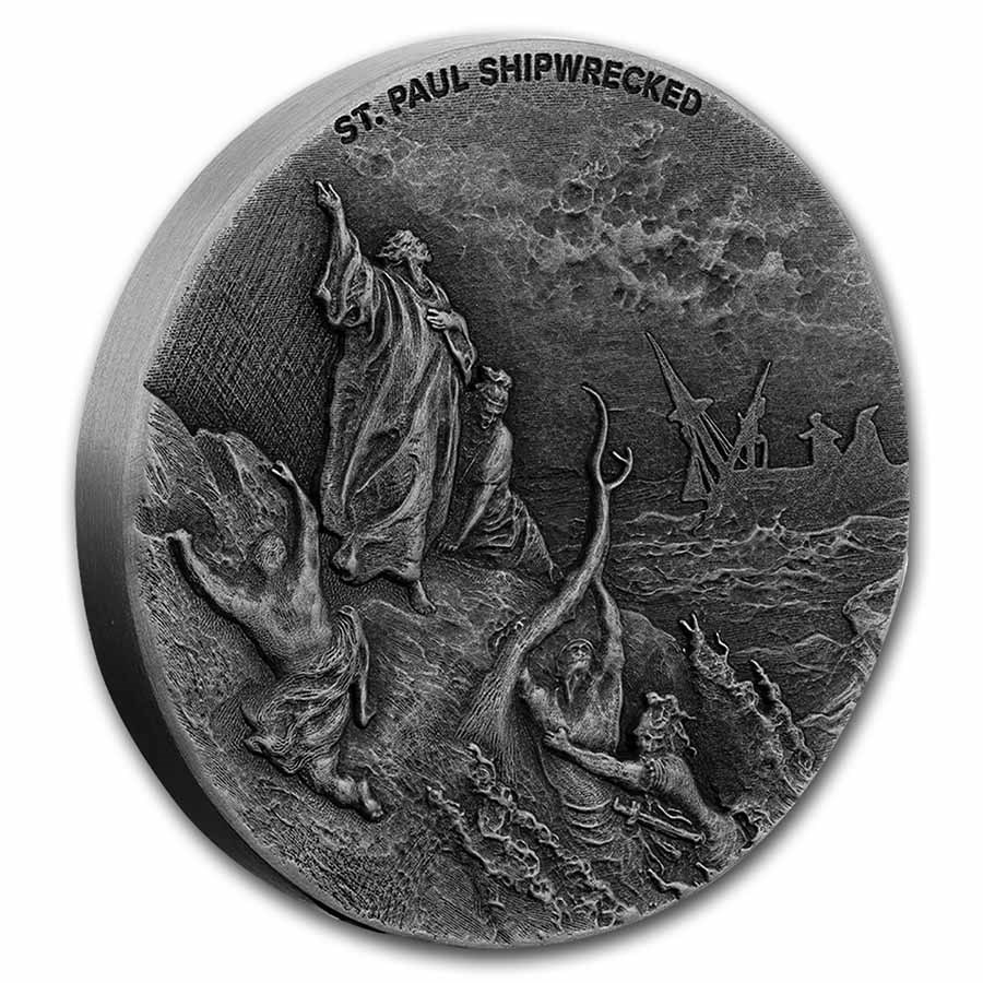2021 2 oz Silver Coin Biblical Series (St. Paul Shipwrecked)