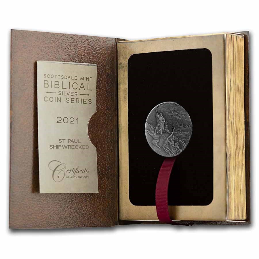 2021 2 oz Silver Coin Biblical Series (St. Paul Shipwrecked)