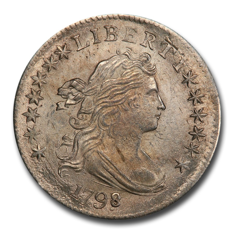 1798/7 Draped Bust Dime MS-64+ PCGS CAC (16 Stars Reverse)