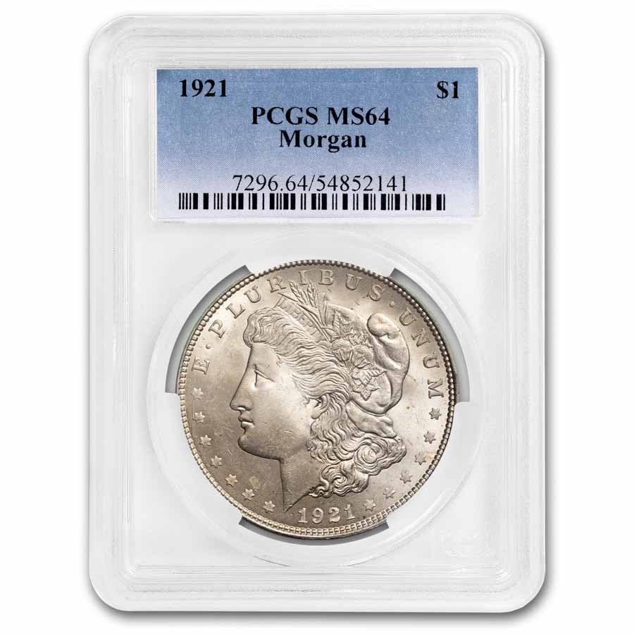 1921 Morgan Dollar MS-64 PCGS