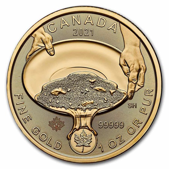 2021 Canada 1 oz Gold Klondike Gold Rush .99999 BU (Assay Card)