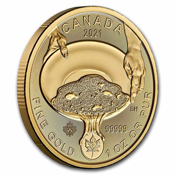 2021 Canada 1 oz Gold Klondike Gold Rush .99999 BU (Assay Card)