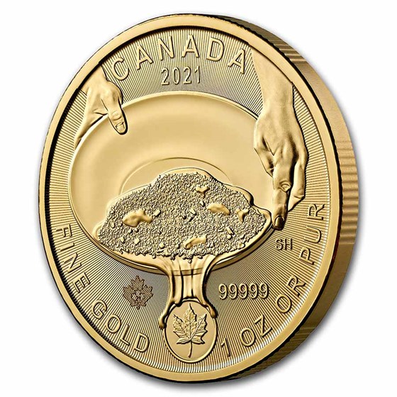 2021 Canada 1 oz Gold Klondike Gold Rush .99999 BU (Assay Card)