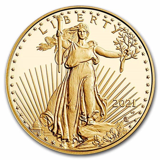 2021-W 1 oz Proof American Gold Eagle (Type 2) (w/Box &amp; COA)