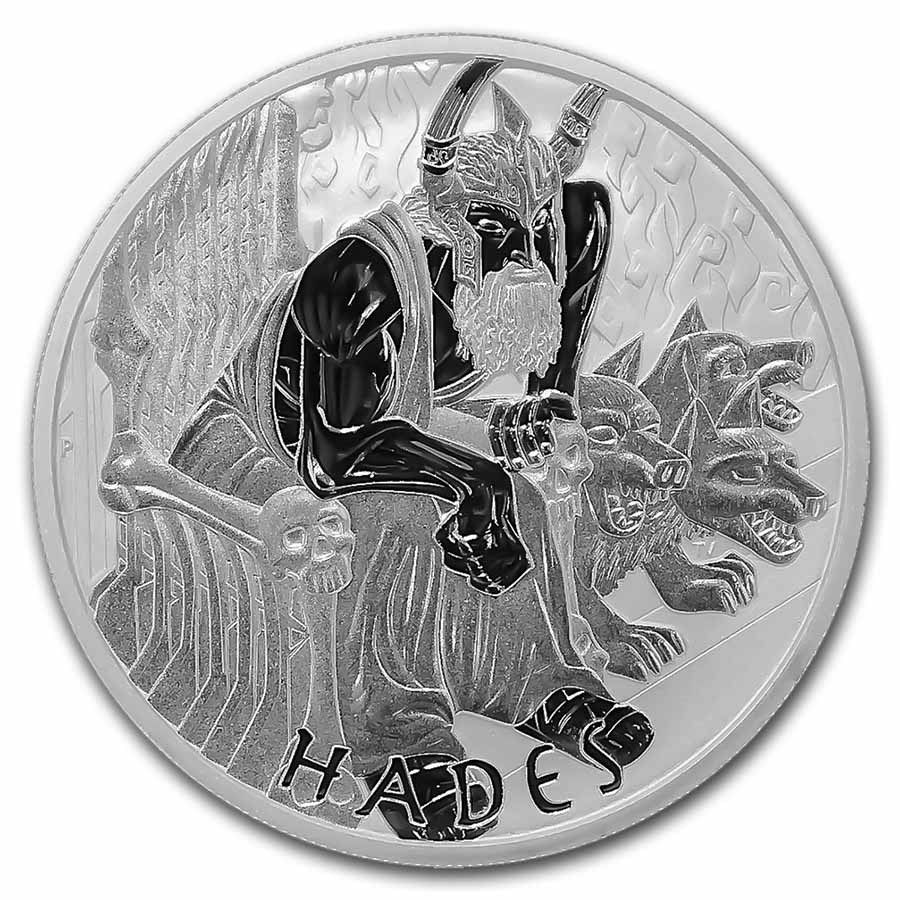 2021 Tuvalu 1 oz Silver Gods of Olympus BU (Hades)