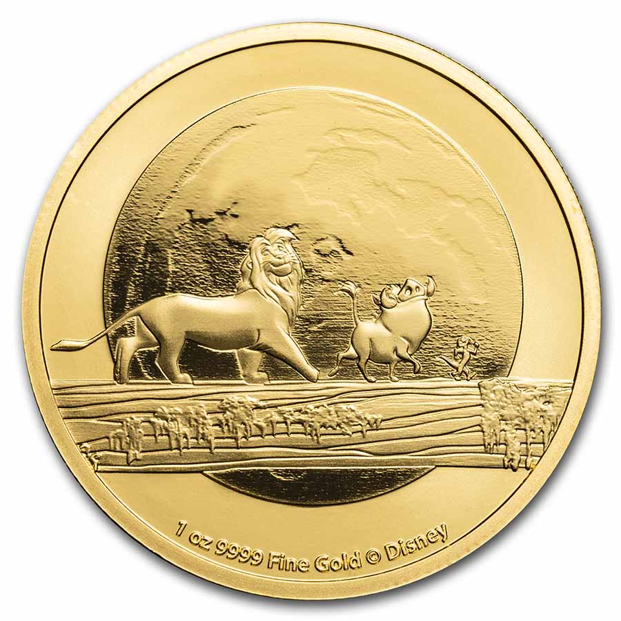 2021 Niue 1 oz Gold $250 Disney Lion King: Hakuna Matata BU