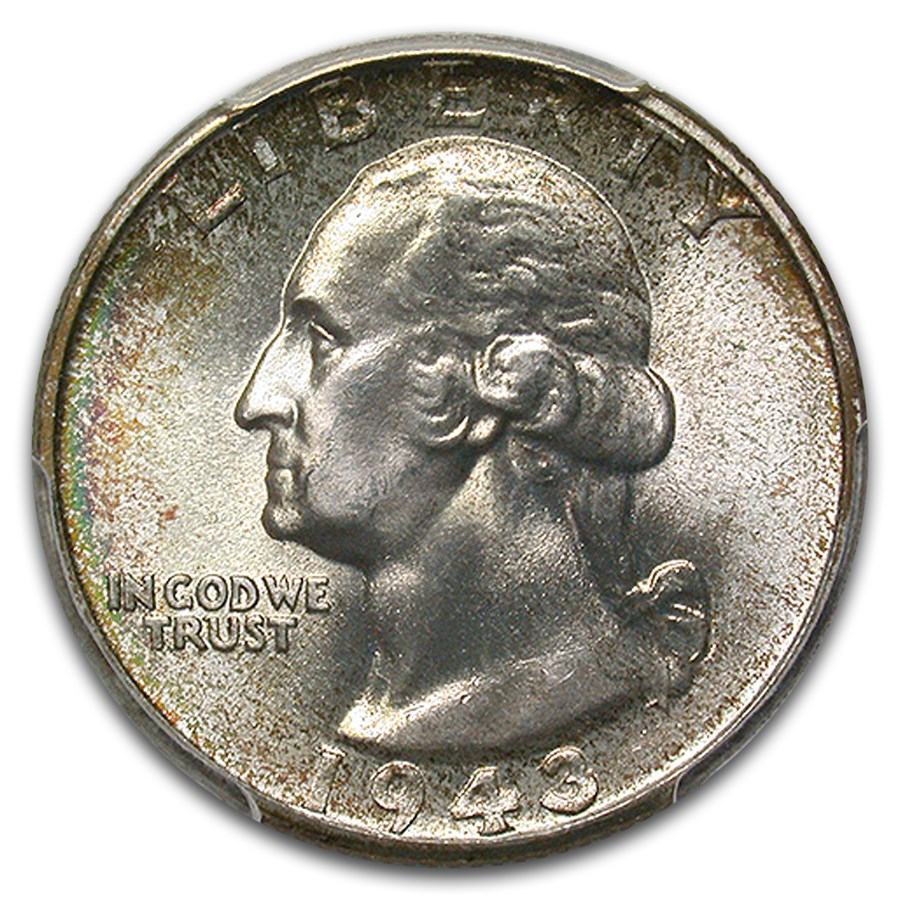 1943 Washington Quarter MS-66+ PCGS