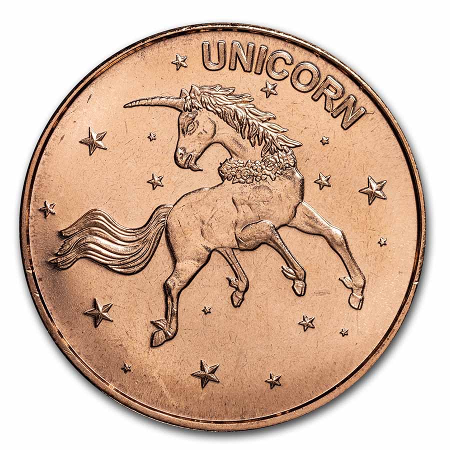 1 oz Copper Round - Unicorn