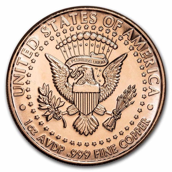 1 oz Copper Round - John F. Kennedy