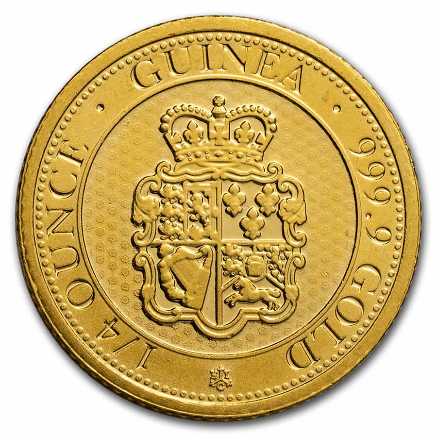 2020 St. Helena 1/4 oz Gold £25 Rose Crown Guinea BU