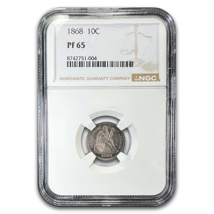 1868 Liberty Seated Dime PF-65 NGC