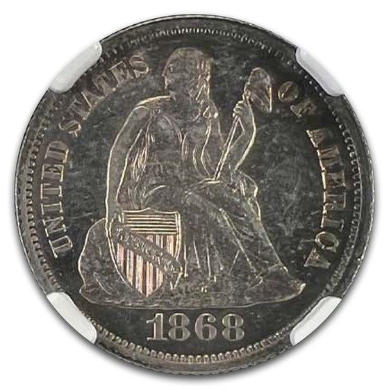1868 Liberty Seated Dime PF-65 NGC