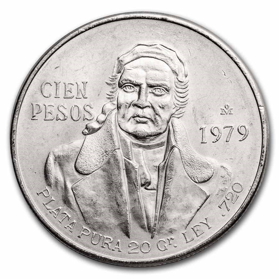 1979 Mexico Silver 100 Pesos BU