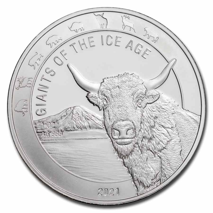 2021 Republic of Ghana 1 oz Silver Aurochs BU