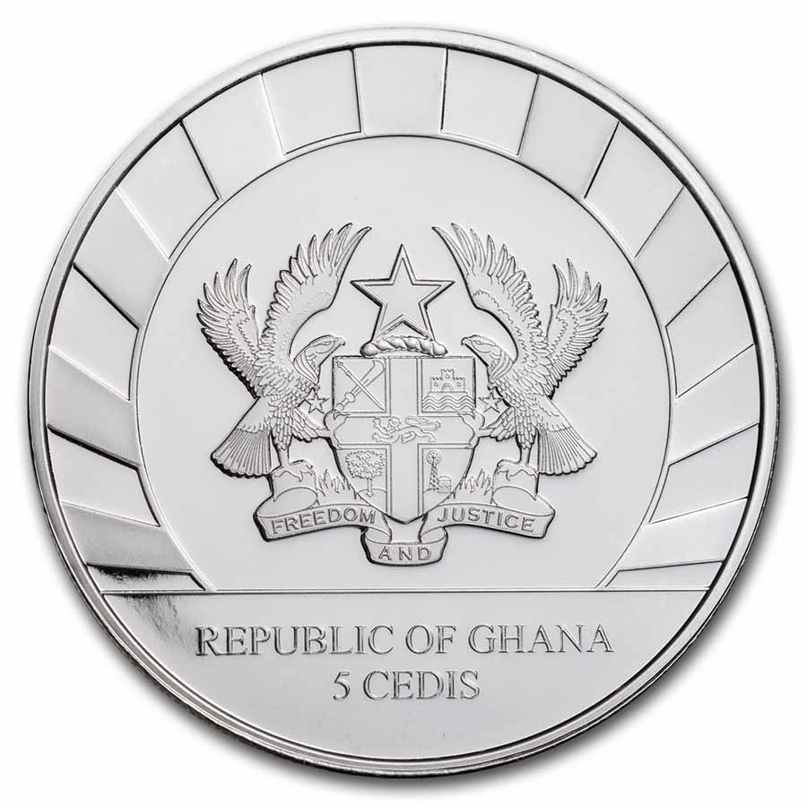 2021 Republic of Ghana 1 oz Silver Aurochs BU