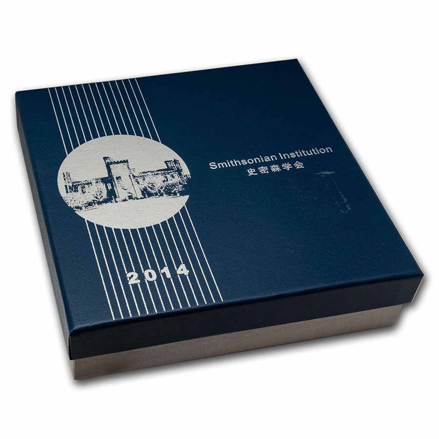 2014 China 1 oz Silver Panda Smithsonian PF-70 NGC (Box & COA)