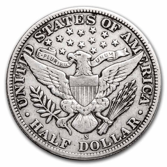1911-S Barber Half Dollar XF