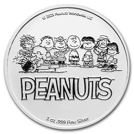 Peanuts® Snoopy &amp; Woodstock Leaf Pile 1 oz Colorized Silver