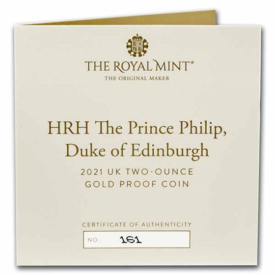 2021 The Prince Philip, Duke of Edinburgh 2 oz Gold Proof Coin
