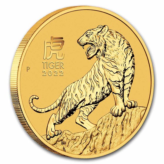 2022 Australia 2 oz Gold Lunar Tiger BU (Series III)