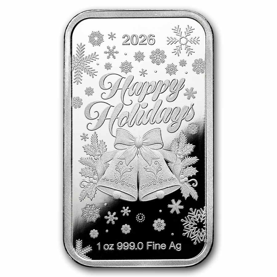 2026 1 oz Silver Colorized Bar - Happy Hanukkah