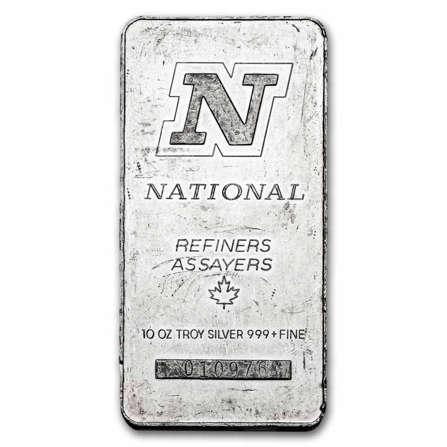 10 oz Silver Bar - National Refiners-Assayers (Canada)