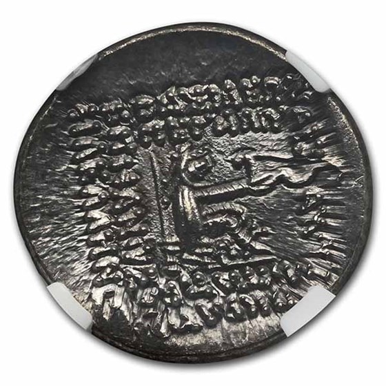 Parthian Empire Silver Drachm Mithradates III (87-80 BC) MS NGC