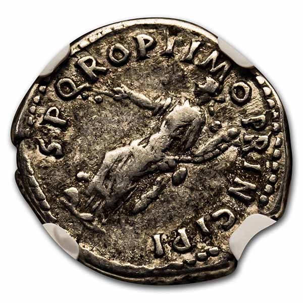 Roman AR Silver Denarius Emperor Trajan (98-117 AD) Fine NGC