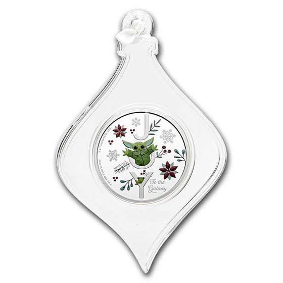 2021 Niue 1 oz Ag $2 Star Wars Season's Greetings Ornament Proof