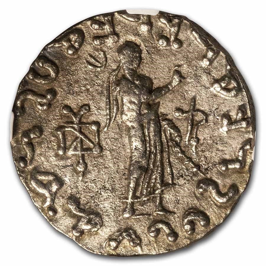 Indo Scythian AR Tetradrachm Azes I/II (c.58 BC) XF NGC