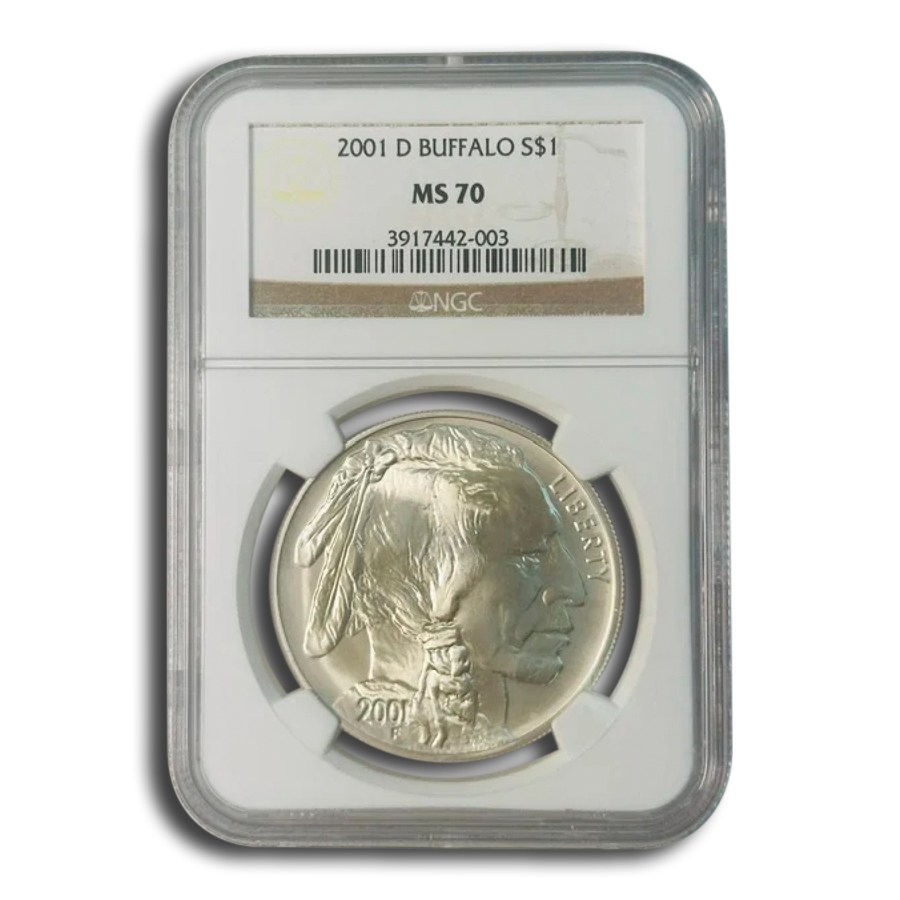 2001-D Buffalo $1 Silver Commem MS-70 NGC
