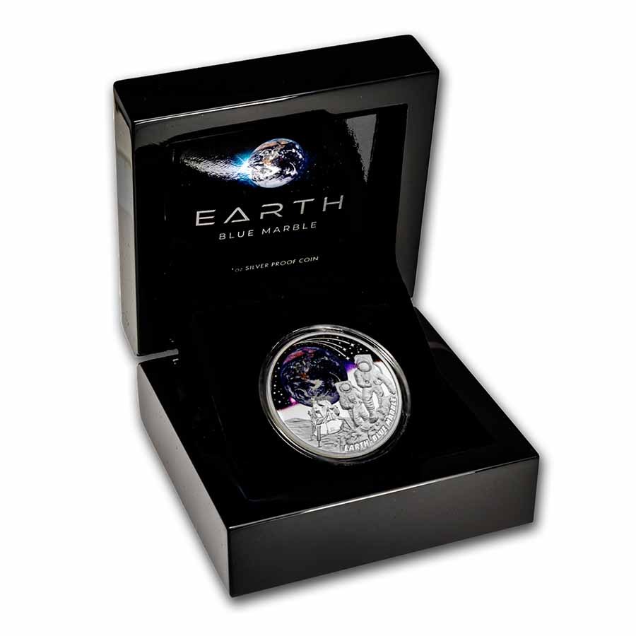 2022 Niue 1 oz Silver Proof Earth Blue Marble