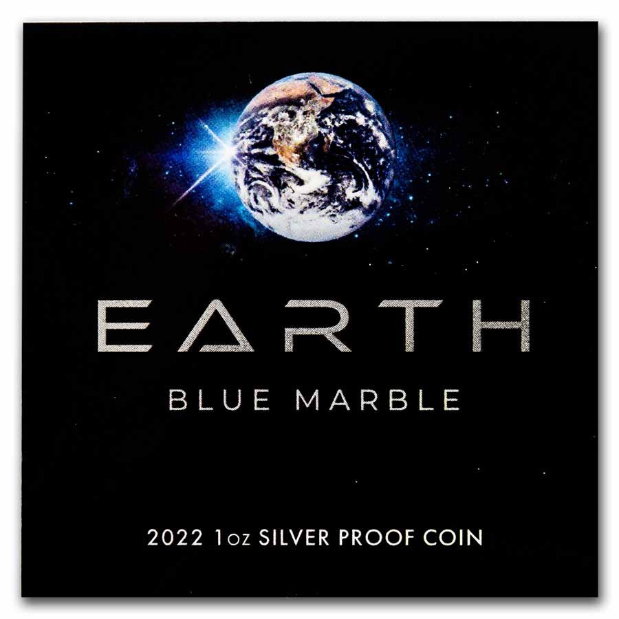 2022 Niue 1 oz Silver Proof Earth Blue Marble