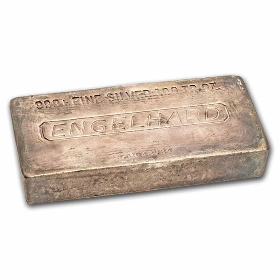 100 oz Silver Bar - Engelhard (6th Series "P")