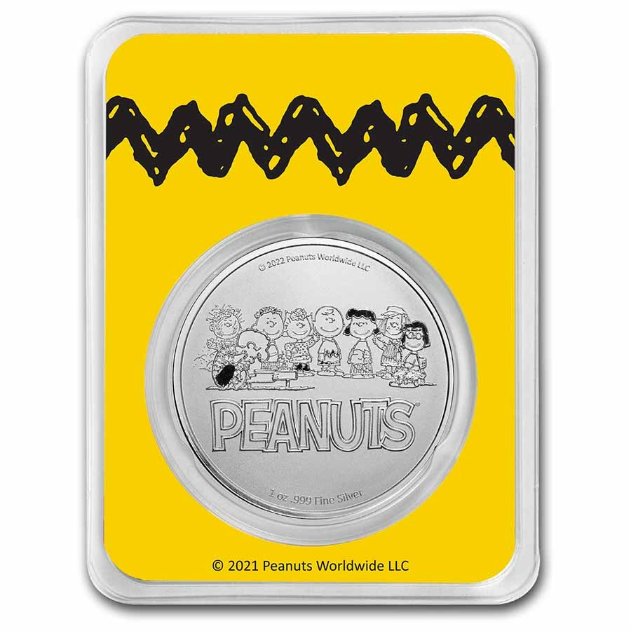 Peanuts® Baseball - Woodstock at Bat 1 oz Colorized Silver