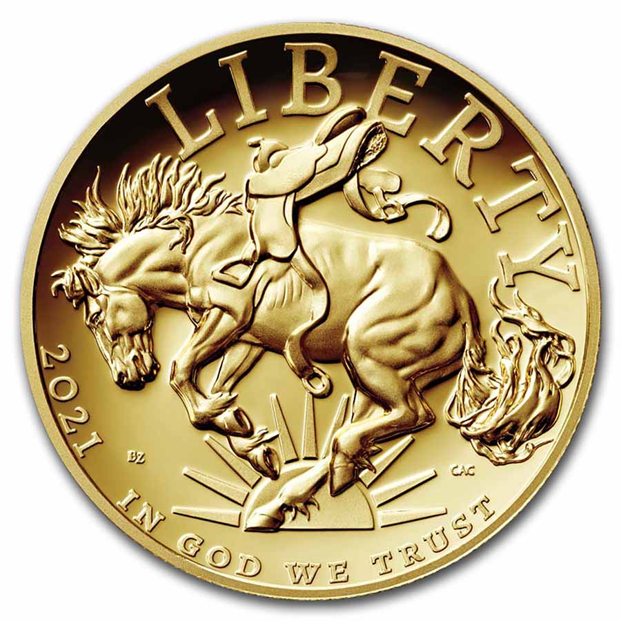 2021-W 1 oz High Relief American Liberty Gold (w/Box and COA)
