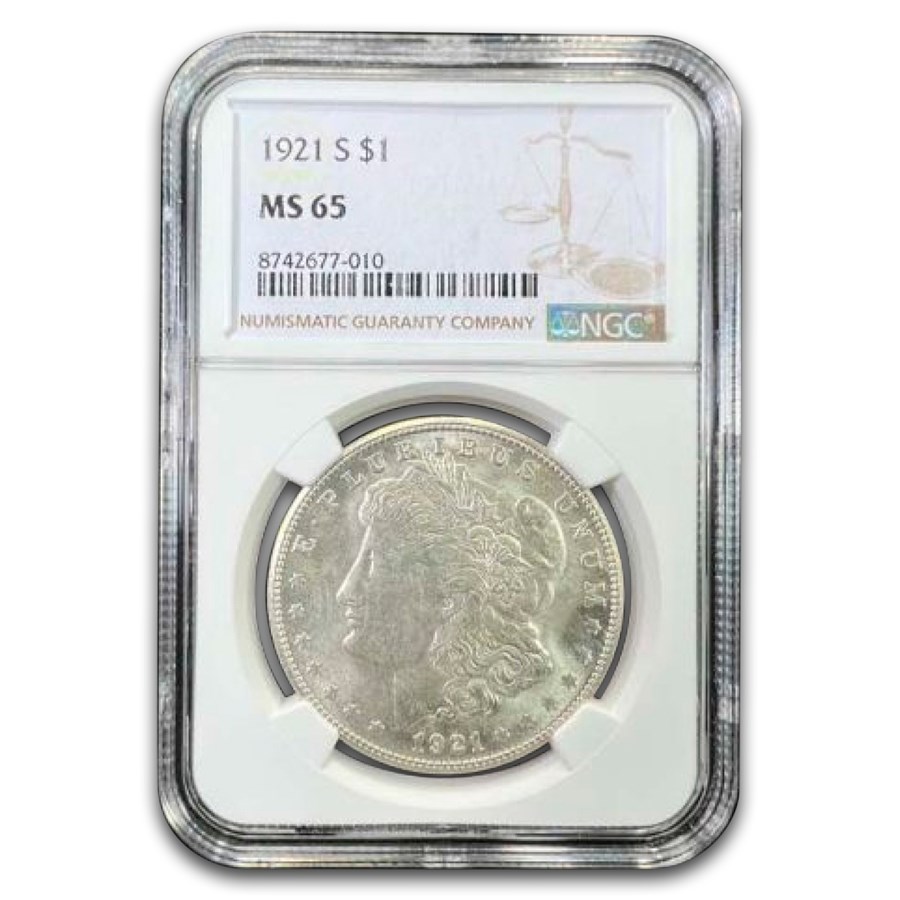 1921-S Morgan Dollar MS-65 NGC