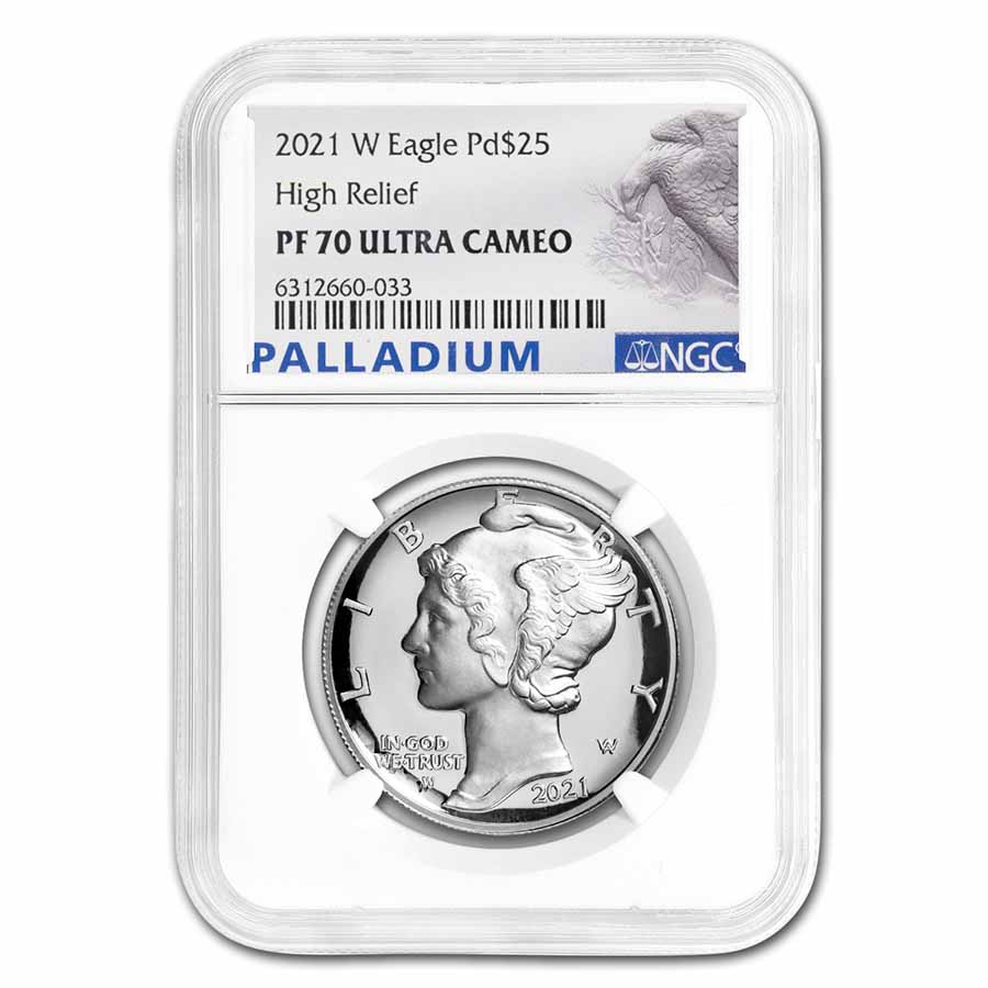 2021-W 1 oz High Relief Proof Palladium Eagle PF-70 UCAM NGC
