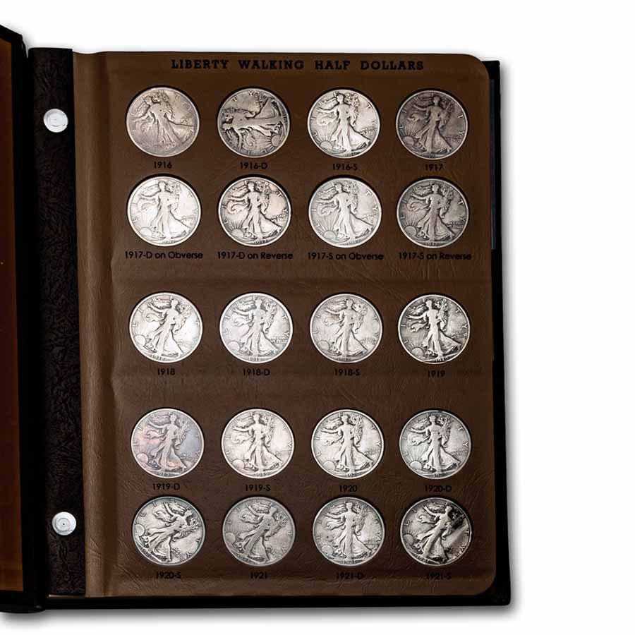 1916-1947 Walking Liberty Half Dollar Avg Circ Set (Dansco Album)