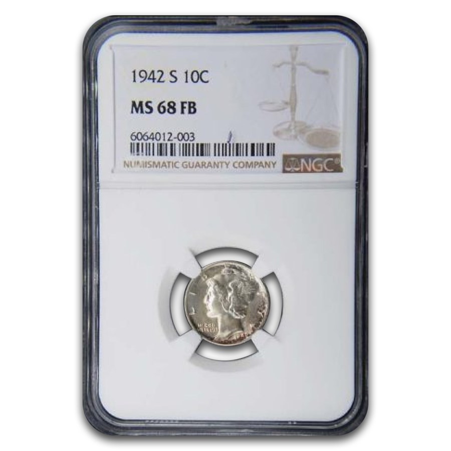 1942-S Mercury Dime MS-68 NGC (FB)
