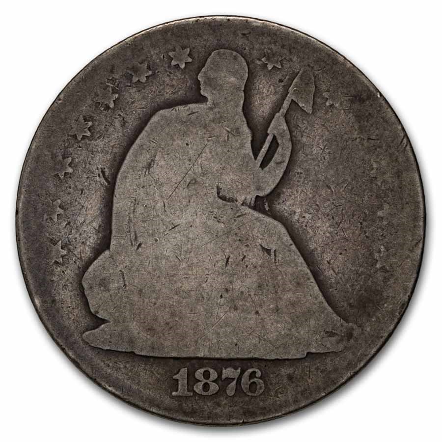 1876-CC Liberty Seated Half Dollar AG