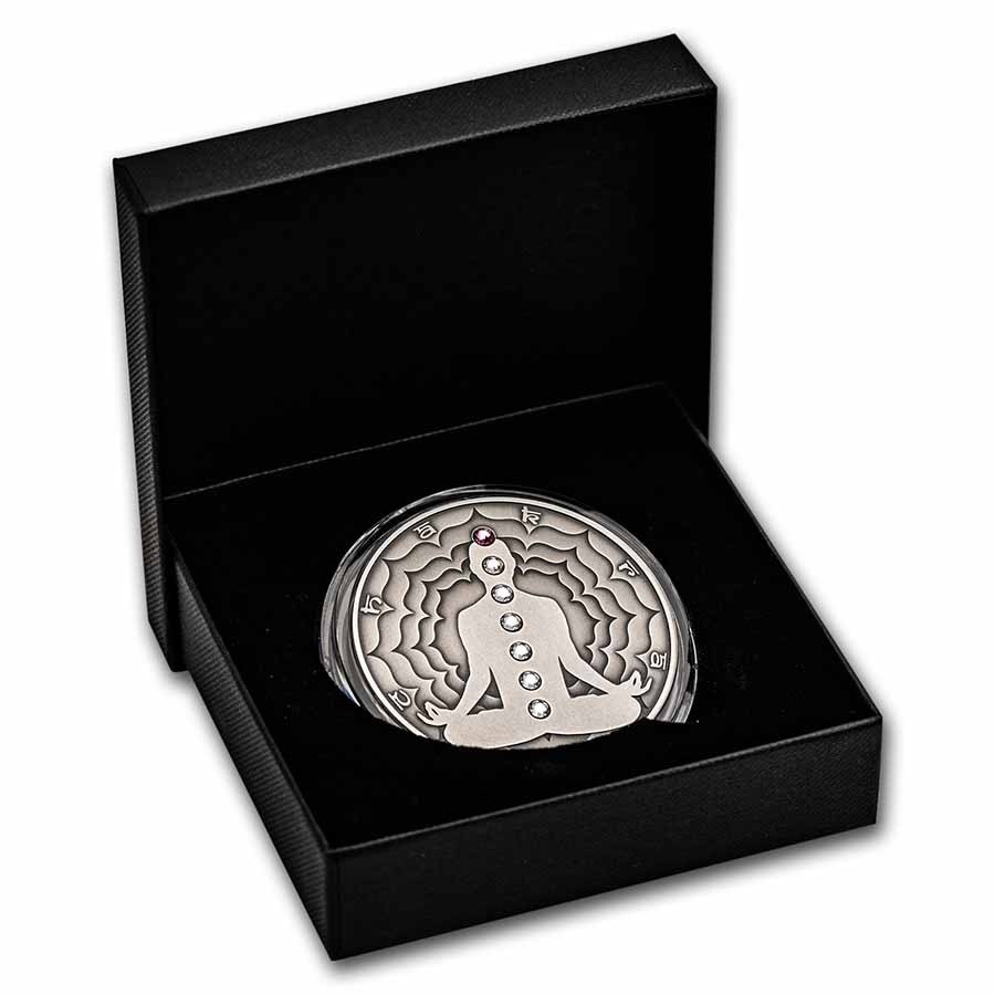 2021 Cameroon 2 oz Silver Antique Chakra; Sahasrara