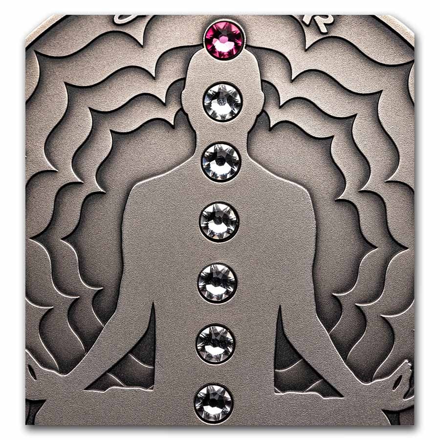 2021 Cameroon 2 oz Silver Antique Chakra; Sahasrara