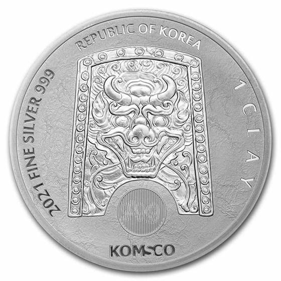 2021 South Korea 1 oz Silver ZI:SIN Taurus BU