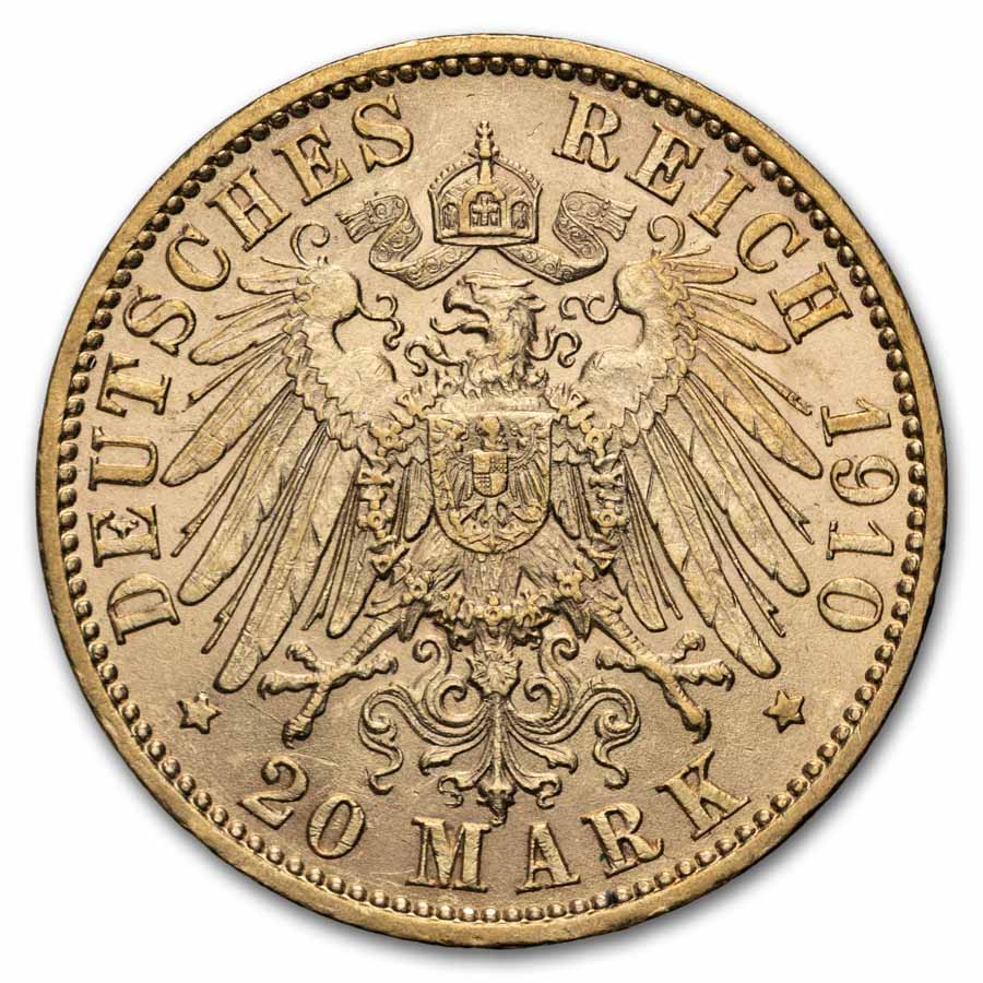 Germany Gold 20 Marks (Random) Avg Circ